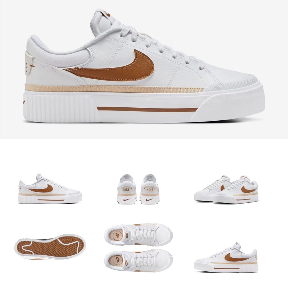 Nike Court Legacy Lift Sneaker - tan/brown/white